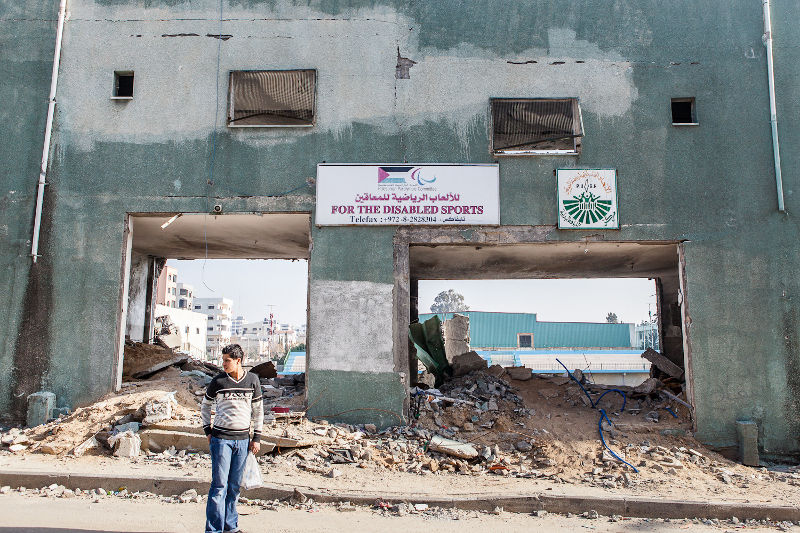 Estadio Paralímpico de Gaza, destruido por el bombardeo israelí durante la operación Plomo Fundido (2009) / Foto: Desde Palestina.