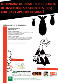 II #JornadasBDS estatales de debate: 28 y 29 de noviembre en Málaga