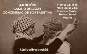 Cambio de lugar de la Concentración de solidaridad con el pueblo palestino: viernes 23 de Octubre 19h en la Plaza de la Villa (Metro Sol Y Ópera)