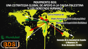 Presentación del movimiento internacional BDS en el CJE en Madrid el 15 de diciembre
