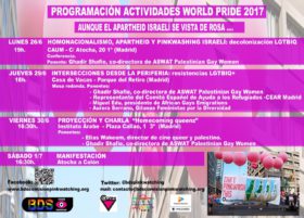 Programación de actividades World Pride 2017: Aunque el Apartheid israelí se vista de rosa…