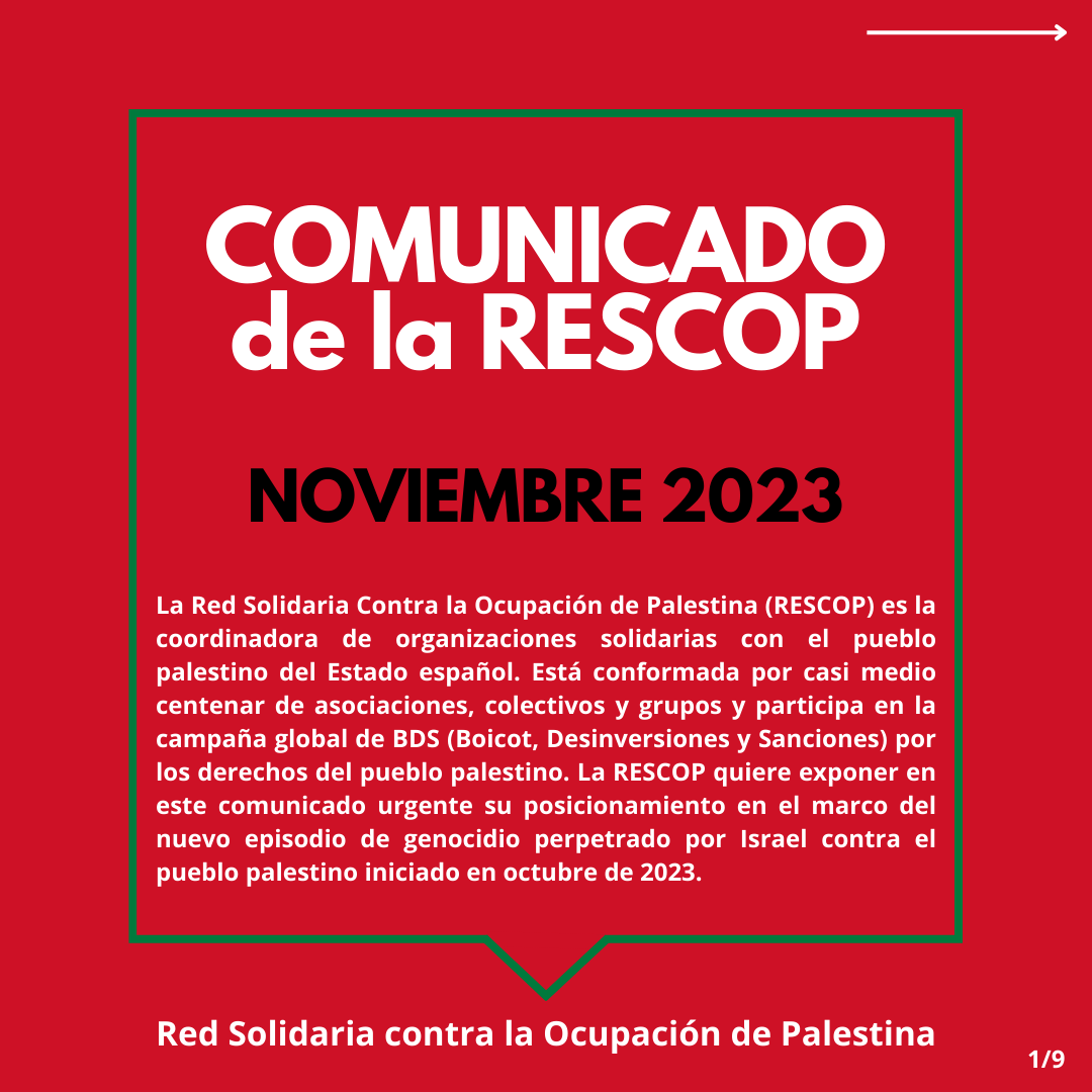 Comunicado de la RESCOP noviembre 2023