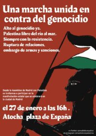 27Enero manifestación unitaria por Palestina en Madrid