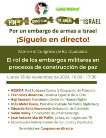 Acto desde el Congreso de los Diputados por el embargo de armas a Israel