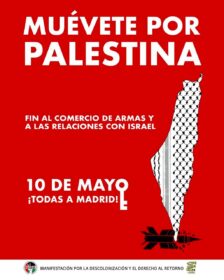 Gran éxito de la movilización por Palestina el 10 de mayo en Madrid desde Atocha a Sol